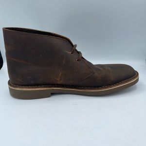 Clarks Men Chukka boot brown leather size 12M